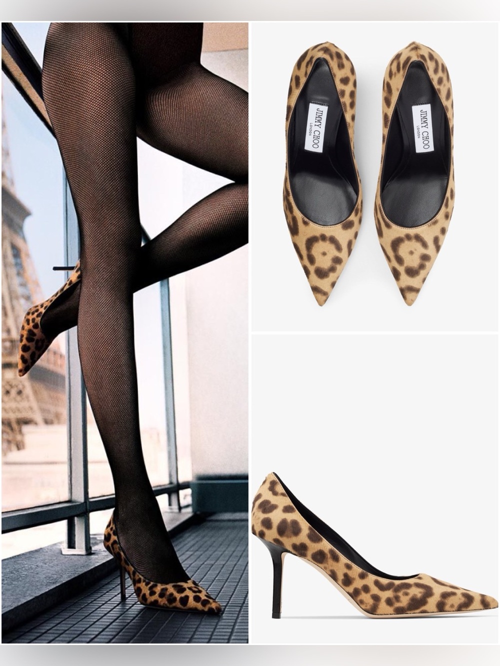 Jimmy Choo Love 85 Natural Leopard Print Pony Pumps $1,095 38